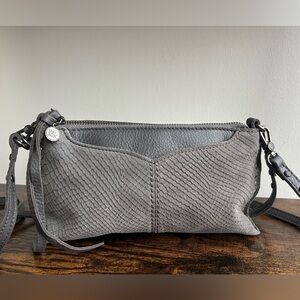 The Sak Grey Leather Convertible Crossbody Shoulder Bag